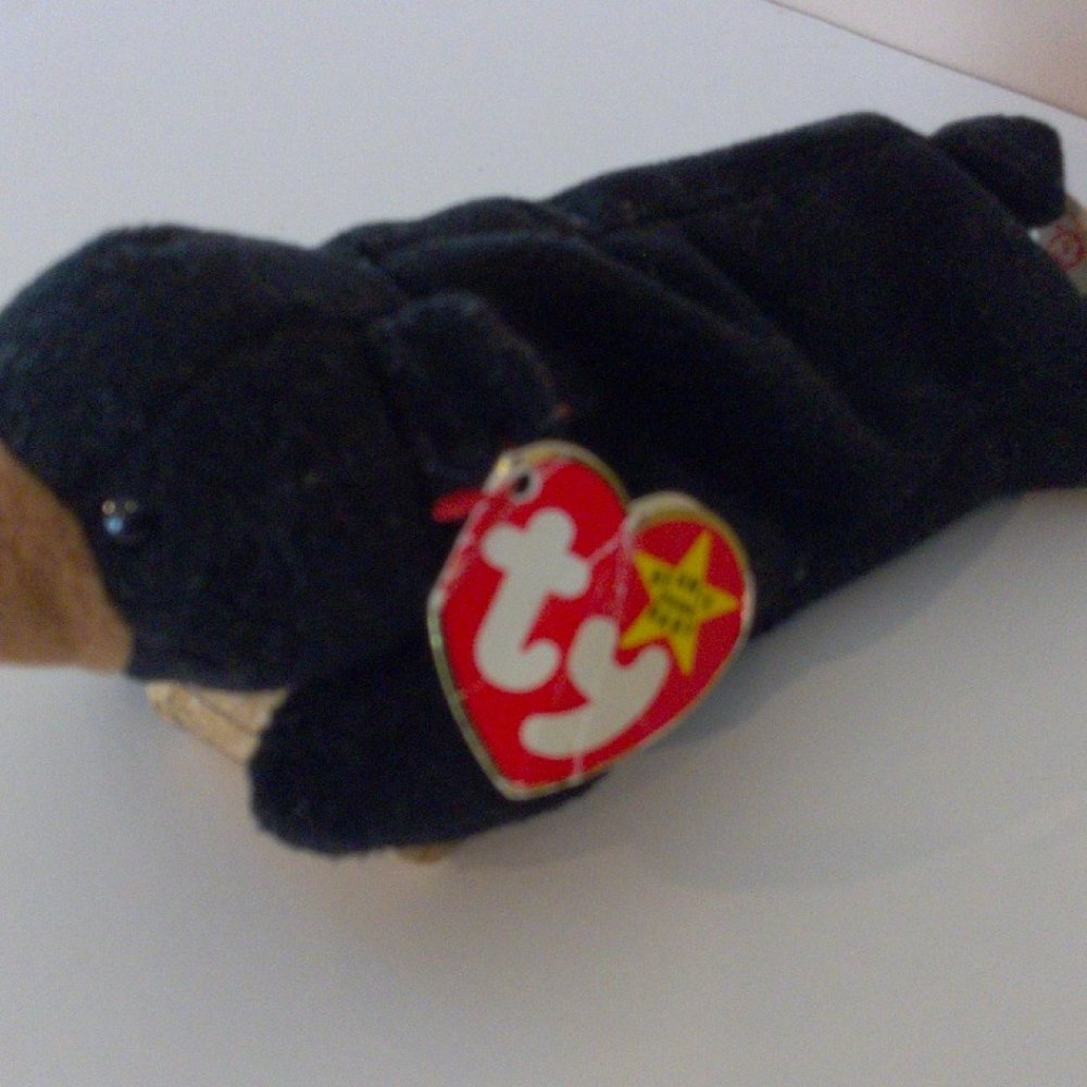 Blackie Black Bear Ty Beanie Babies Vintage Collectible Plush - Picture 4 of 5